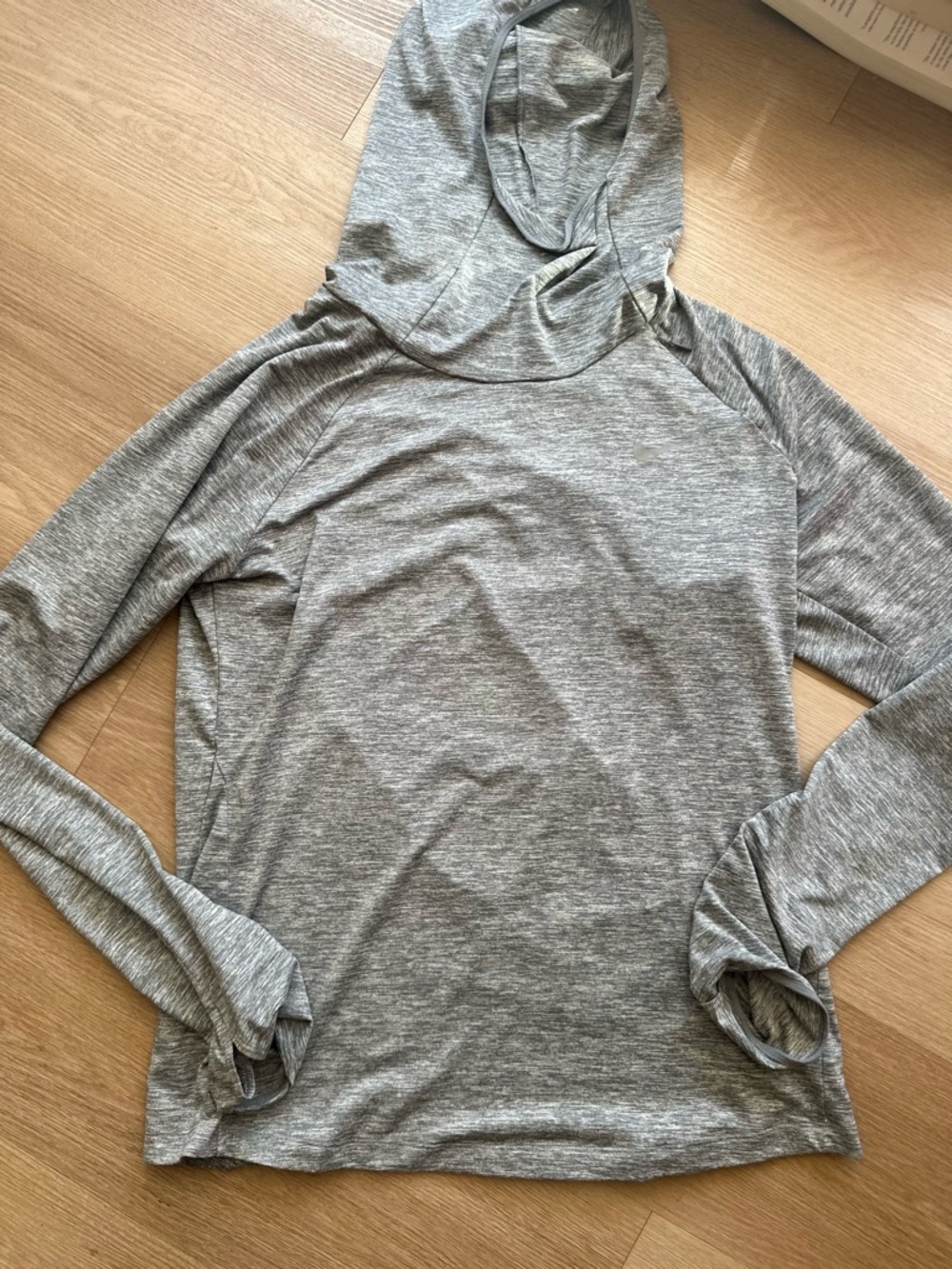 Nike Gray Hooded Long-Sleeve Top